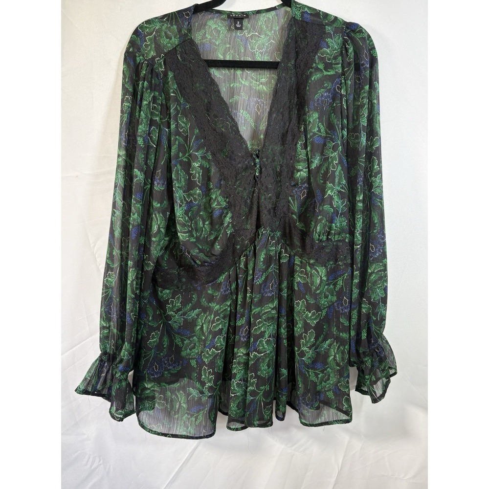 Torrid sheer woman's top size 2 pullover tunic